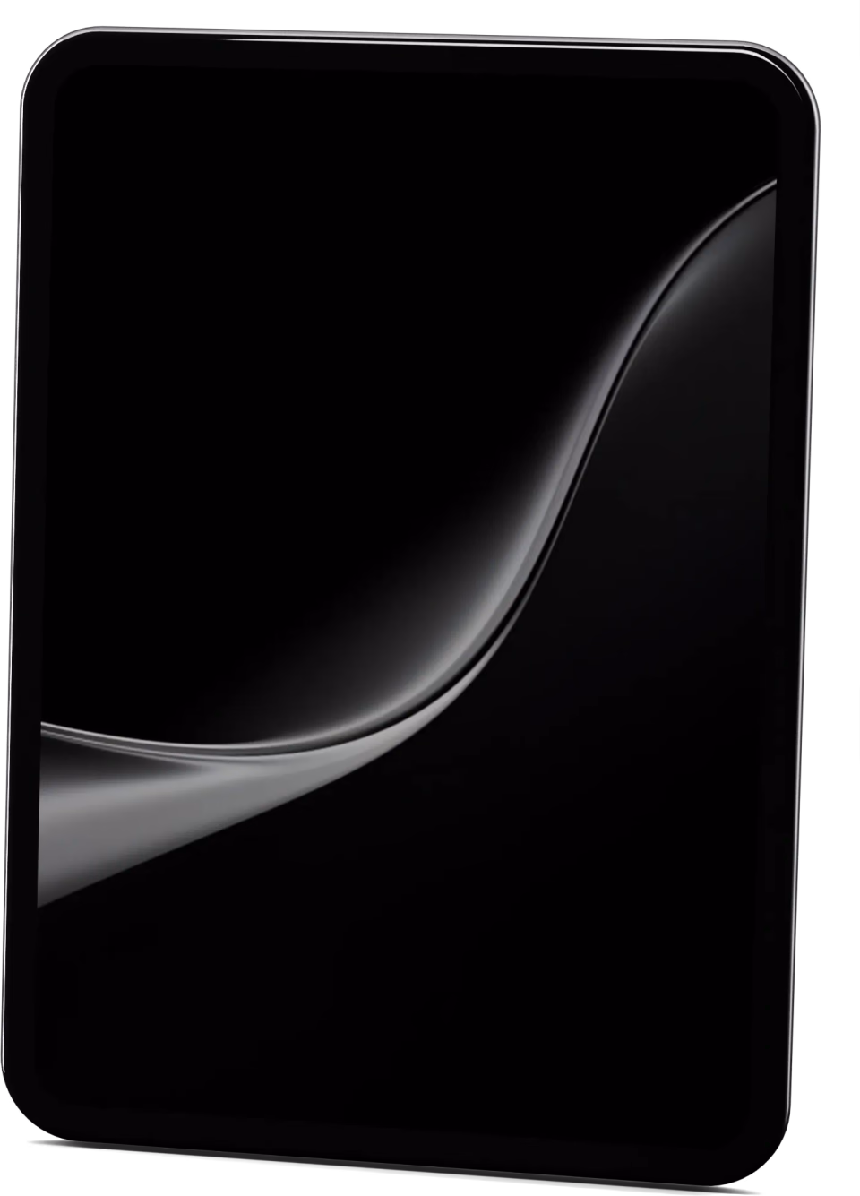 A tablet showing a CrownOS wallpaper